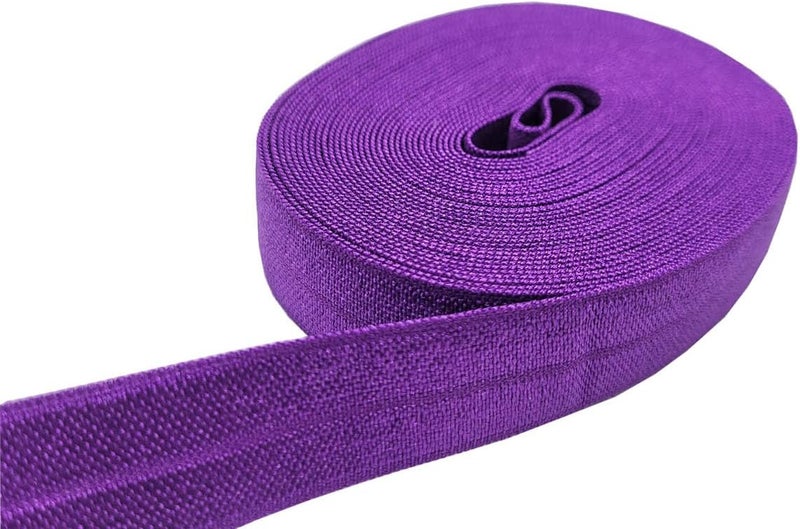 FAYADA Fold Over Elastic,5/8" Foldover FOE Trim Elastic Ribbon,Stretch FOE Band for Hair Ties Headbands Sewing Craft -5 Yards (Regal Purple) - Image 2